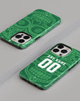 Phone case with the Real Betis 2025-26 Prematch football shirt design by RIPA Football