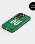 Phone case with the Real Betis 2025-26 Prematch football shirt design by RIPA Football