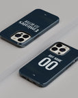 Phone case with the Real Madrid 2025-26 Away football shirt design by RIPA Football