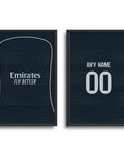 Print with the Real Madrid 2025-26 Away football shirt design by RIPA Football