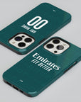 Phone case with the Real Madrid 2026-27 Away football shirt design by RIPA Football