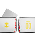Laptop sleeve with the Salzburg 2024-25 Home football shirt design by RIPA Football