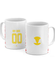 Mug with the Salzburg 2024-25 Home football shirt design by RIPA Football