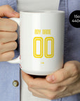 Mug with the Salzburg 2024-25 Home football shirt design by RIPA Football