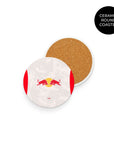 Coaster with the Salzburg 2025-26 Home football shirt design by RIPA Football