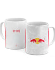 Mug with the Salzburg 2025-26 Home football shirt design by RIPA Football