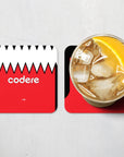 Coaster with the River Plate 2023-24 Away football shirt design by RIPA Football