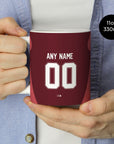Mug with the River Plate 2024 Away football shirt design by RIPA Football