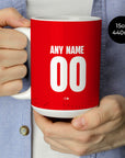 Mug with the Braga 2024-25 Home football shirt design by RIPA Football