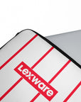 Laptop sleeve with the Freiburg 2026-27 Away football shirt design by RIPA Football