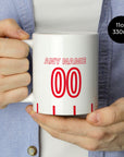 Mug with the Freiburg 2026-27 Away football shirt design by RIPA Football