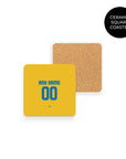 Coaster with the Tigres 2022-23 Home football shirt design by RIPA Football