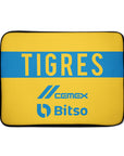 Laptop sleeve with the Tigres 2022-23 Home football shirt design by RIPA Football