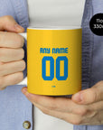Mug with the Tigres 2022-23 Home football shirt design by RIPA Football