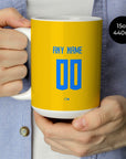 Mug with the Tigres 2023-24 Home football shirt design by RIPA Football