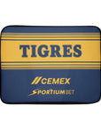 Laptop sleeve with the Tigres 2026-27 Away football shirt design by RIPA Football