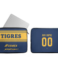 Laptop sleeve with the Tigres 2026-27 Away football shirt design by RIPA Football
