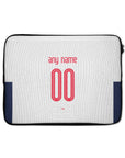 Laptop sleeve with the Tottenham Hotspur 2024-25 Home football shirt design by RIPA Football