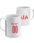 Mug with the Tottenham Hotspur 2024-25 Home football shirt design by RIPA Football