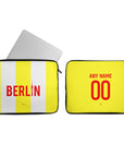 Laptop sleeve with the Union Berlin 2024-25 Alternate football shirt design by RIPA Football