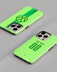 Phone case with the Wolfsburg 2024-25 Home football shirt design by RIPA Football