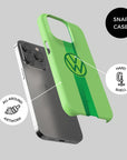 Phone case with the Wolfsburg 2024-25 Home football shirt design by RIPA Football
