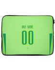 Laptop sleeve with the Wolfsburg 2024-25 Home football shirt design by RIPA Football