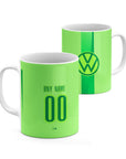 Mug with the Wolfsburg 2024-25 Home football shirt design by RIPA Football
