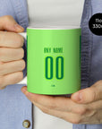 Mug with the Wolfsburg 2024-25 Home football shirt design by RIPA Football