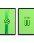 Print with the Wolfsburg 2024-25 Home football shirt design by RIPA Football