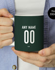 Mug with the Werder Bremen 2026-27 Away football shirt design by RIPA Football