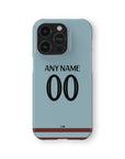 Phone case with the West Ham United 2024-25 Home football shirt design by RIPA Football