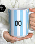 Mug with the Argentina 2006 Home football shirt design by RIPA Football