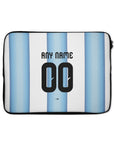 Laptop sleeve with the Argentina 2026 Home football shirt design by RIPA Football