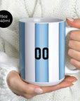 Mug with the Argentina 2026 Home football shirt design by RIPA Football
