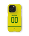 Phone case with the Brazil 2002 Home football shirt design by RIPA Football