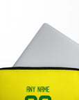 Laptop sleeve with the Brazil 2002 Home football shirt design by RIPA Football