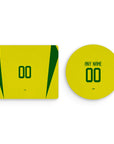 Mouse pad with the Brazil 2002 Home football shirt design by RIPA Football