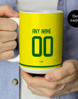 Mug with the Brazil 2002 Home football shirt design by RIPA Football