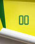 Print with the Brazil 2002 Home football shirt design by RIPA Football