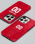 Phone case with the Belgium 2026 Home football shirt design by RIPA Football