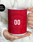Mug with the Belgium 2026 Home football shirt design by RIPA Football