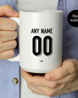 Mug with the Finland 2026 Home football shirt design by RIPA Football