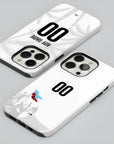 Phone case with the Haiti 2026 Away football shirt design by RIPA Football