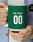 Mug with the Iraq 2026 Away football shirt design by RIPA Football