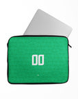 Laptop sleeve with the Ireland 2024 Home football shirt design by RIPA Football