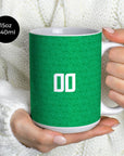 Mug with the Ireland 2024 Home football shirt design by RIPA Football
