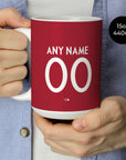 Mug with the Portugal 2018 Home football shirt design by RIPA Football