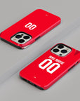Phone case with the Tunisia 2026 Away football shirt design by RIPA Football
