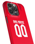 Phone case with the Tunisia 2026 Away football shirt design by RIPA Football